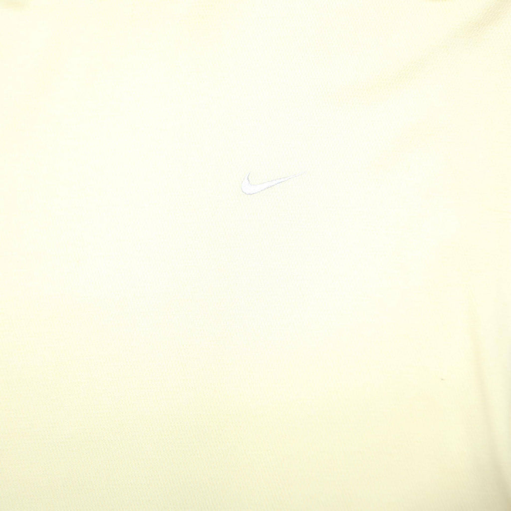 NIKE Mens Yellow Short Sleeve Round Neck Cotton Blend T-Shirt M Embroidered Logo