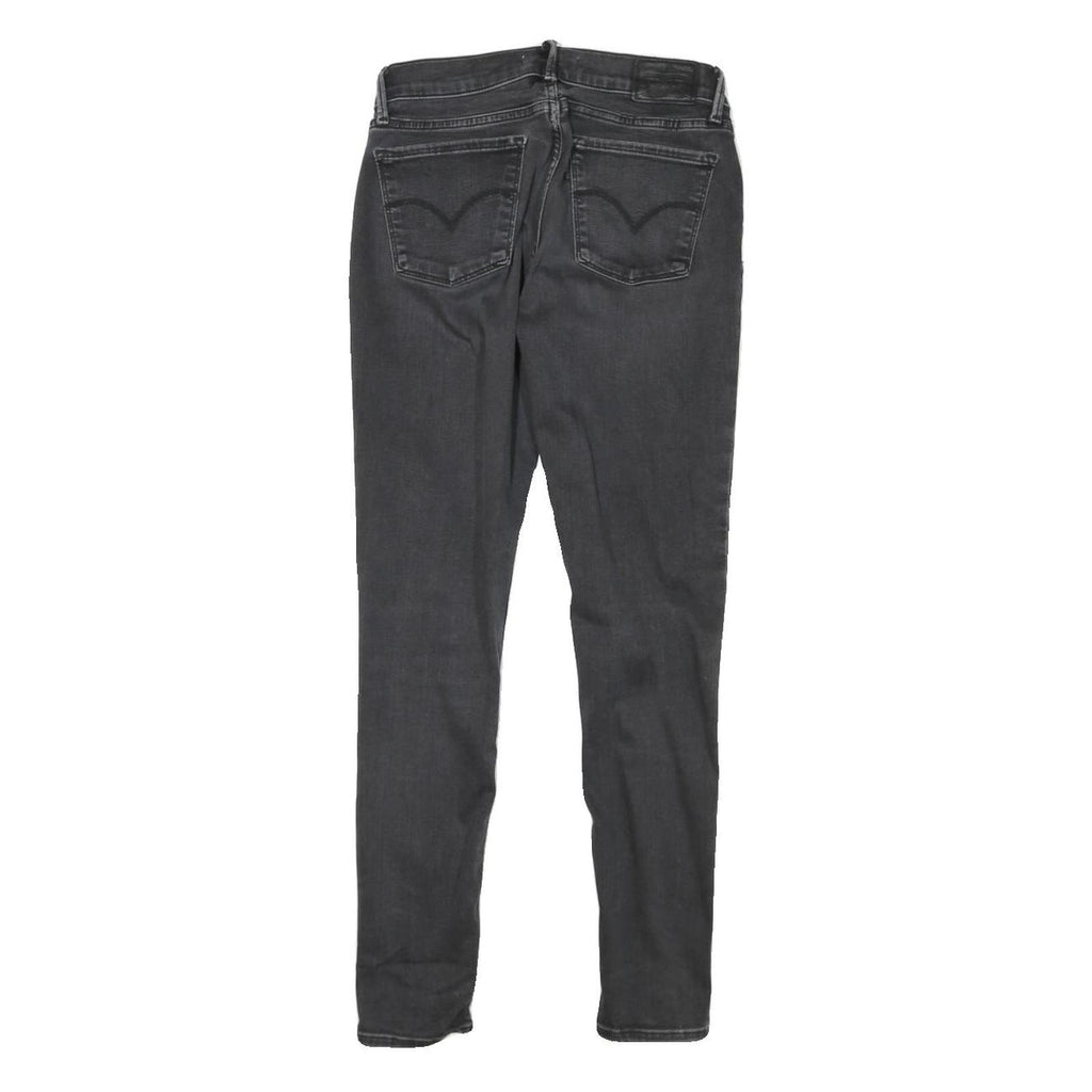 LEVI'S 710 Womens Jeans Black Slim Skinny Denim Medium W24 L27 Stretch Zip