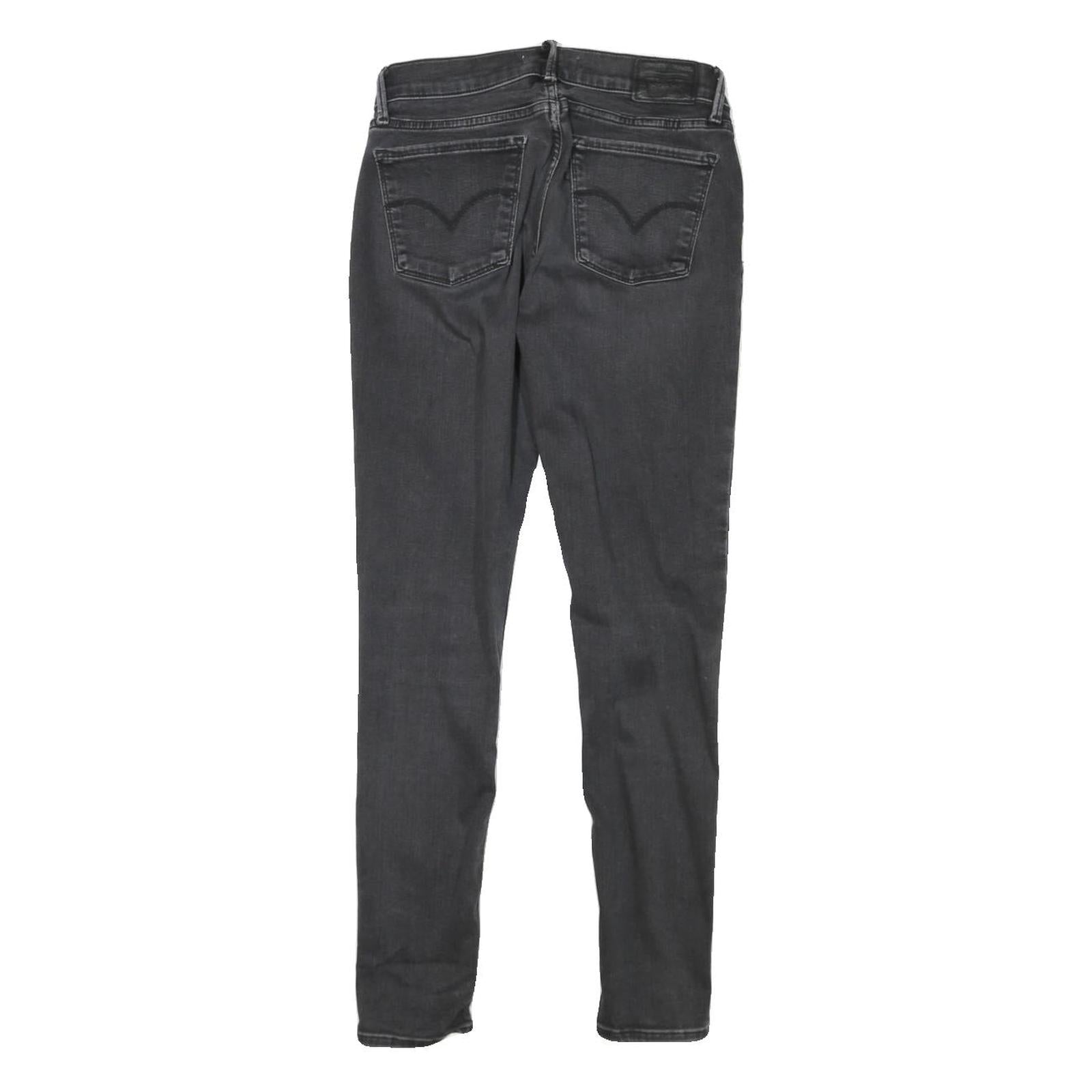 LEVI'S 710 Womens Jeans Black Slim Skinny Denim Medium W24 L27 Stretch Zip