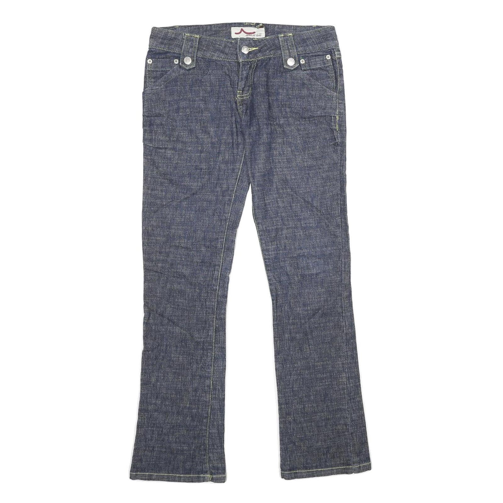 LONG GE BAO Womens Jeans Blue Regular Bootcut Denim Medium W32 L32 Fashion