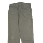 CARHARTT Mens Cotton Green Regular Straight Trousers W34 L32 Workwear Zip