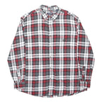 CHAPS Mens Red Black White Plaid Shirt XL Cotton Long Sleeve Casual