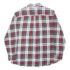 CHAPS Mens Red Black White Plaid Shirt XL Cotton Long Sleeve Casual