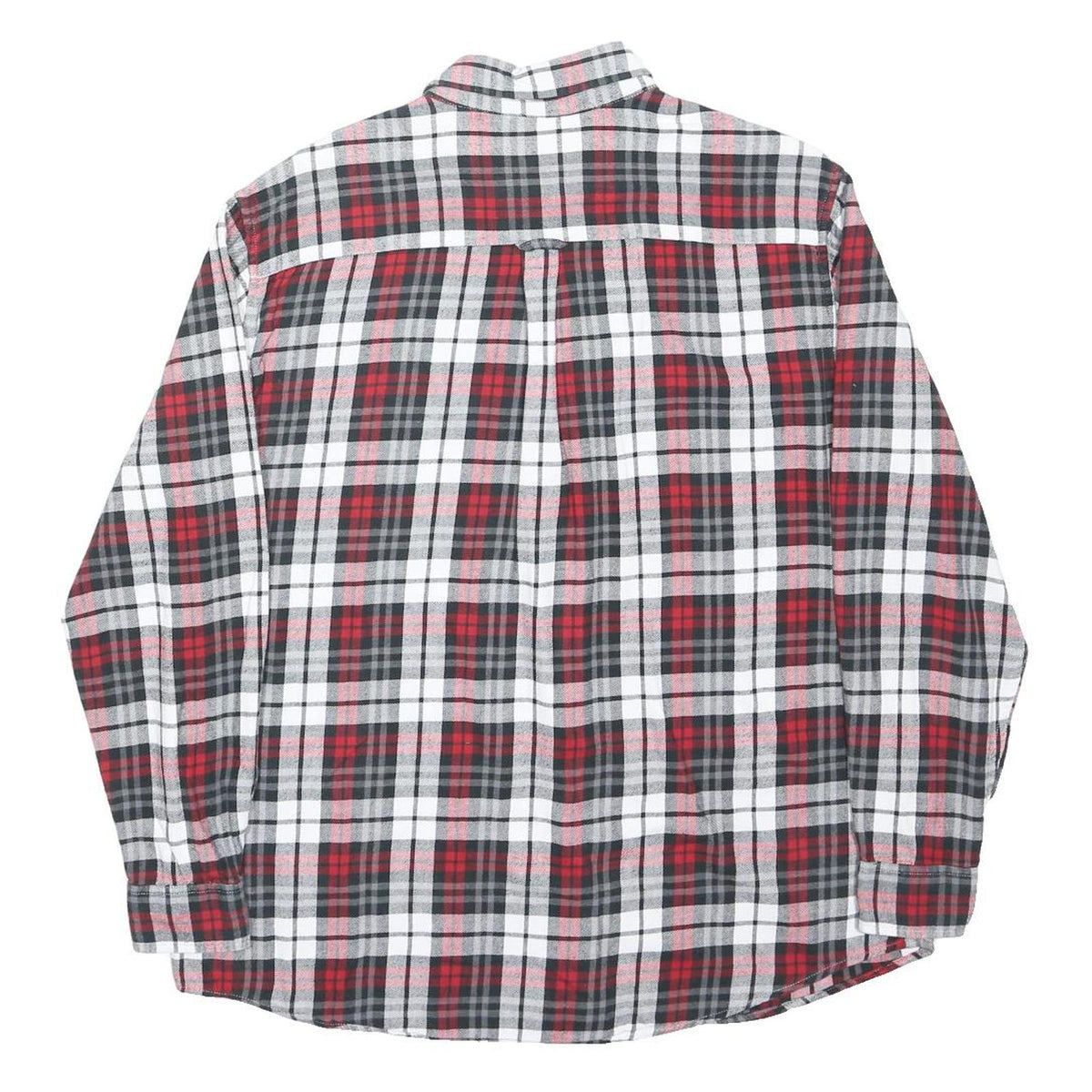 CHAPS Mens Red Black White Plaid Shirt XL Cotton Long Sleeve Casual