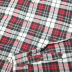 CHAPS Mens Red Black White Plaid Shirt XL Cotton Long Sleeve Casual