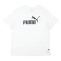 PUMA Mens White Black Logo T-Shirt L Short Sleeve Crew Neck Cotton Blend Casual