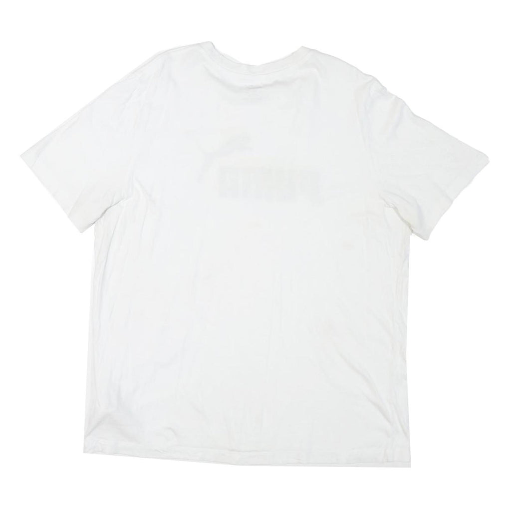 PUMA Mens White Black Logo T-Shirt L Short Sleeve Crew Neck Cotton Blend Casual