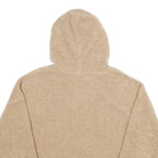 Womens Beige Fleece Hoodie L Comfortable Warm Oversized Pullover