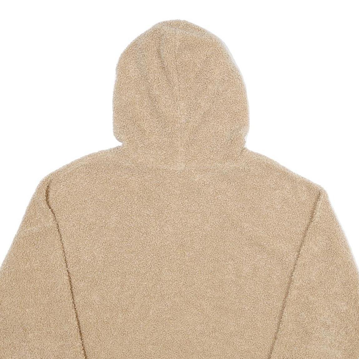 Womens Beige Fleece Hoodie L Comfortable Warm Oversized Pullover