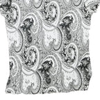 CROFT&BARROW Womens Black & White Paisley Printed Short Sleeve Crew Neck Top S