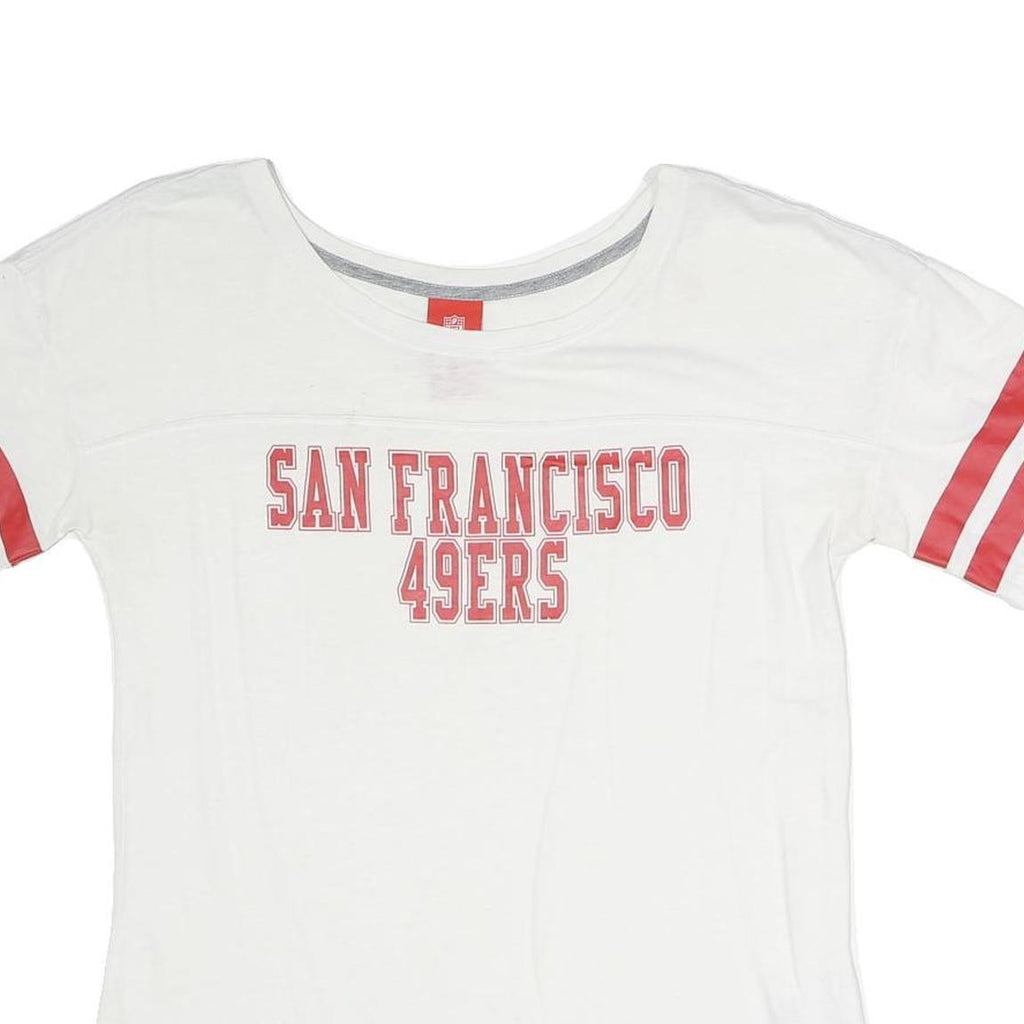 NFL Mens White & Red San Francisco 49ers Graphic T-Shirt L Short Sleeve Crew