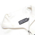 KANGOL Womens Black & White Sweatshirt Collared M Cotton Blend Half Zip Crop