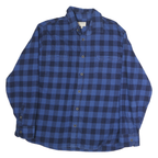 JACHS Mens Blue & Navy Check Shirt 2XL Button Long Sleeve Cotton Casual