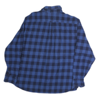 JACHS Mens Blue & Navy Check Shirt 2XL Button Long Sleeve Cotton Casual