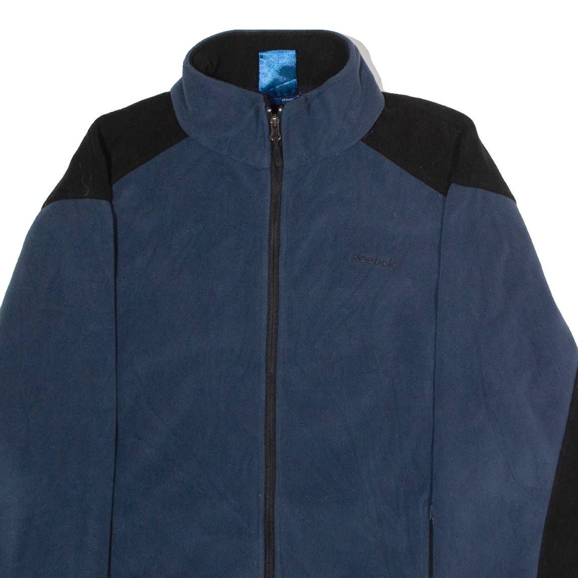 REEBOK Mens Fleece Jacket Blue Colourblock S