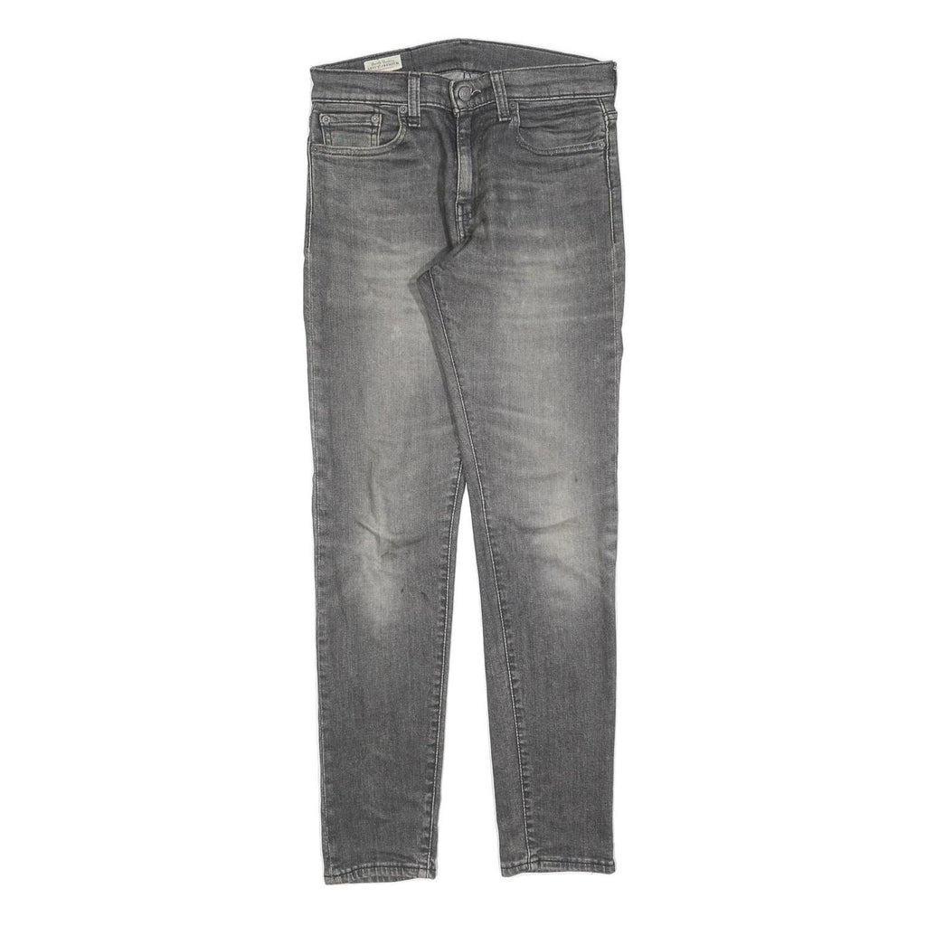 LEVI'S 512 BIG E Mens Grey Slim Skinny Denim Medium W28 L32 Zip Cotton Blend