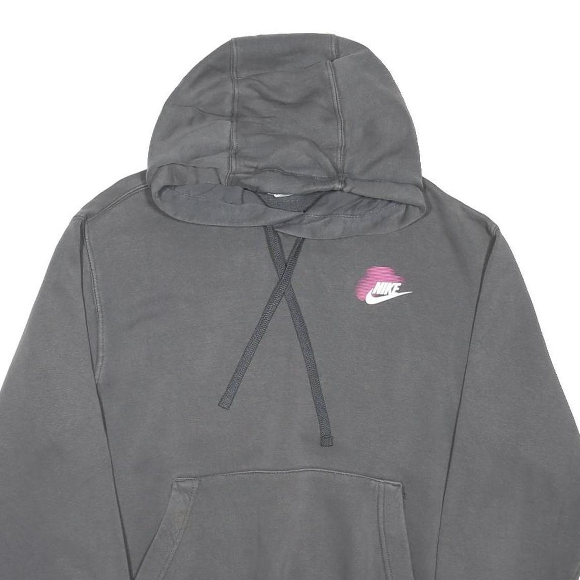 NIKE Womens Grey Hoodie S Cotton Blend Pullover Hooded Sweatshirt Sportswear