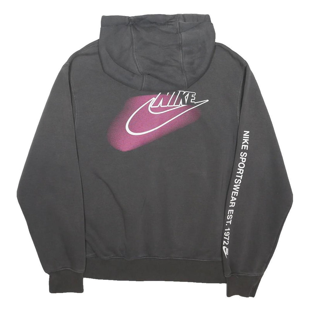 NIKE Womens Grey Hoodie S Cotton Blend Pullover Hooded Sweatshirt Sportswear