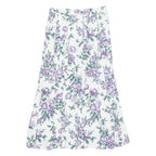Womens Pleated Skirt White Long 90s Floral S