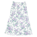Womens Pleated Skirt White Long 90s Floral S
