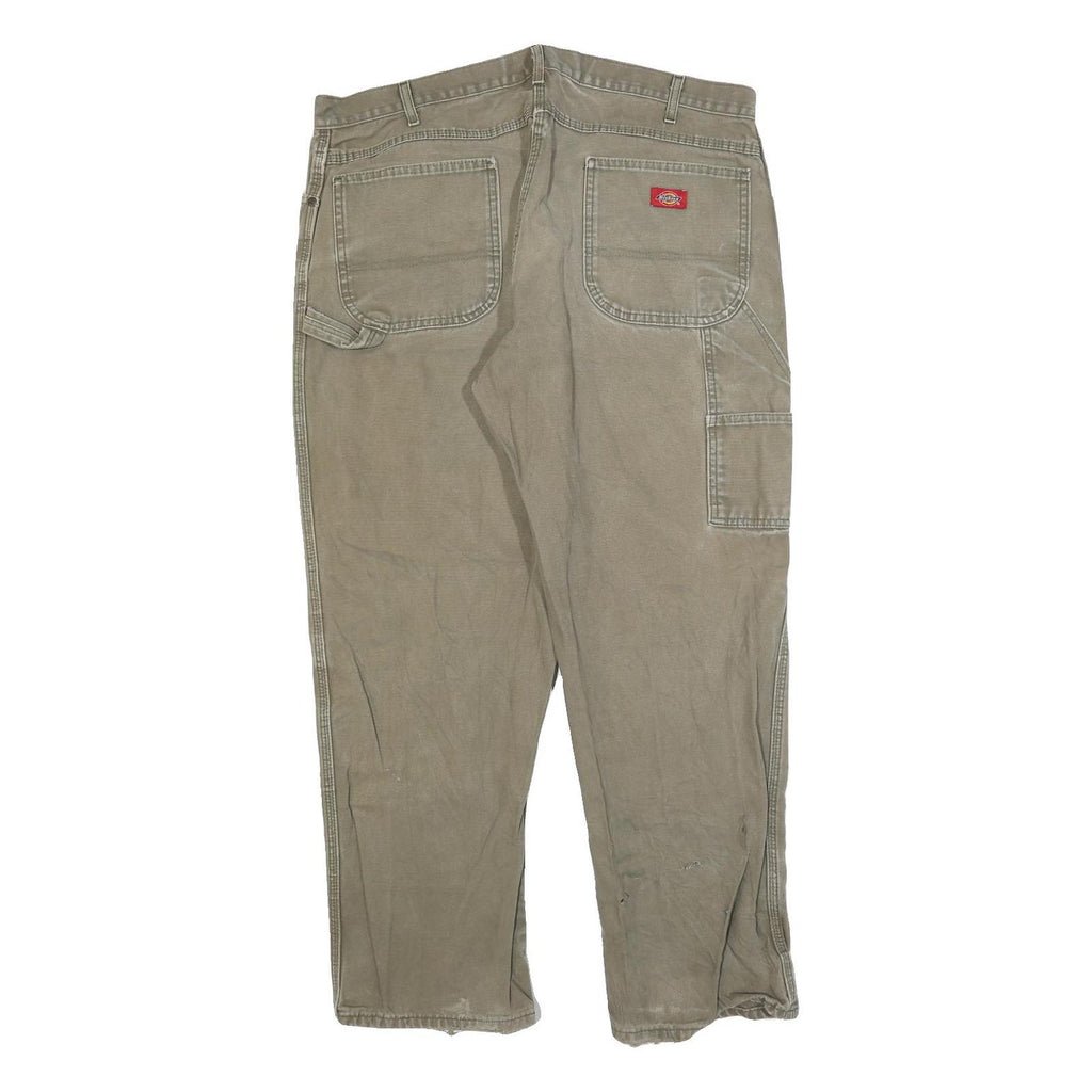 DICKIES Mens Relaxed Beige Cotton Blend Relaxed Fit Casual Trousers W38 L30