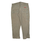 DICKIES Mens Relaxed Beige Cotton Blend Relaxed Fit Casual Trousers W38 L30
