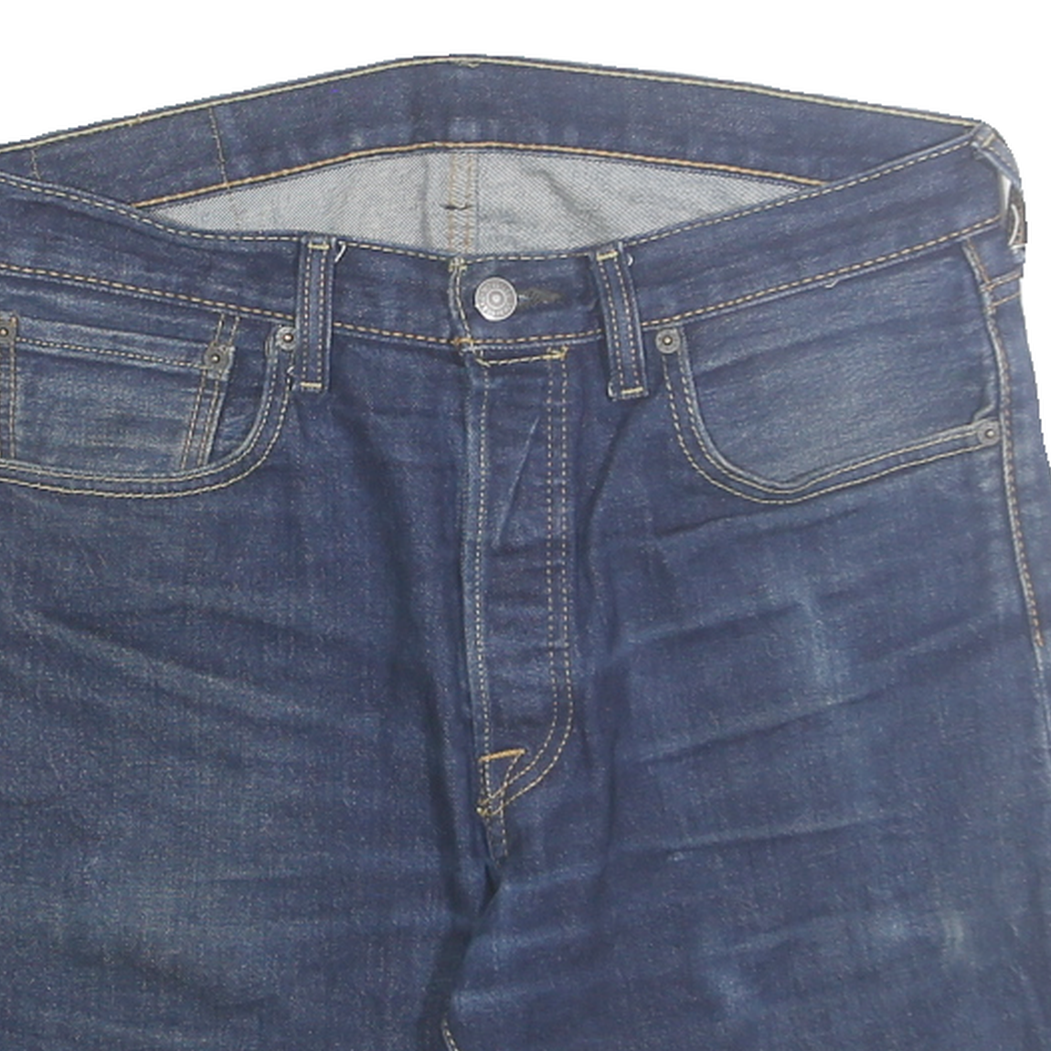 LEVI'S Mens Denim Blue Cut-Off Shorts M W33 Rolled Hem Casual Cotton Blend