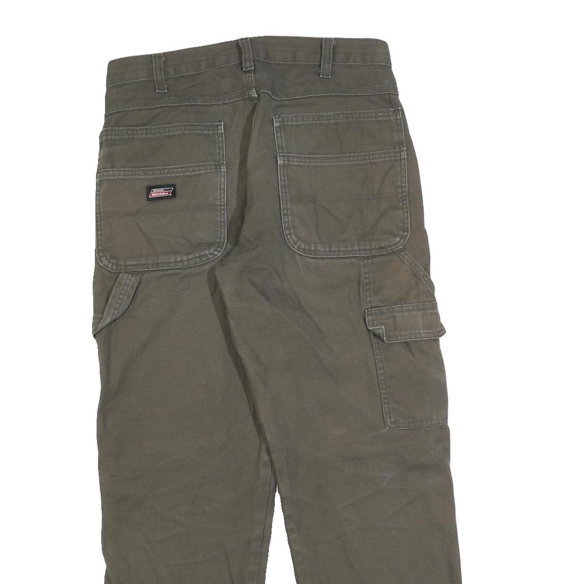 DICKIES Mens Regular Fit Straight Leg Denim Brown W32 L30 Workwear Zip Fly