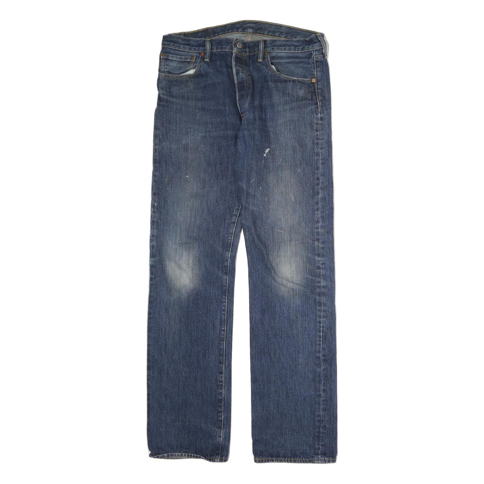 LEVI'S 501 Mens Blue Slim Straight Denim Medium W34 L34 Classic Fit Jeans