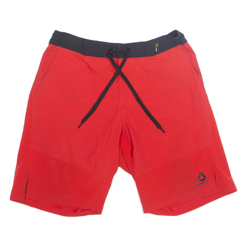 REEBOK Mens Sports Shorts Red Relaxed M W32