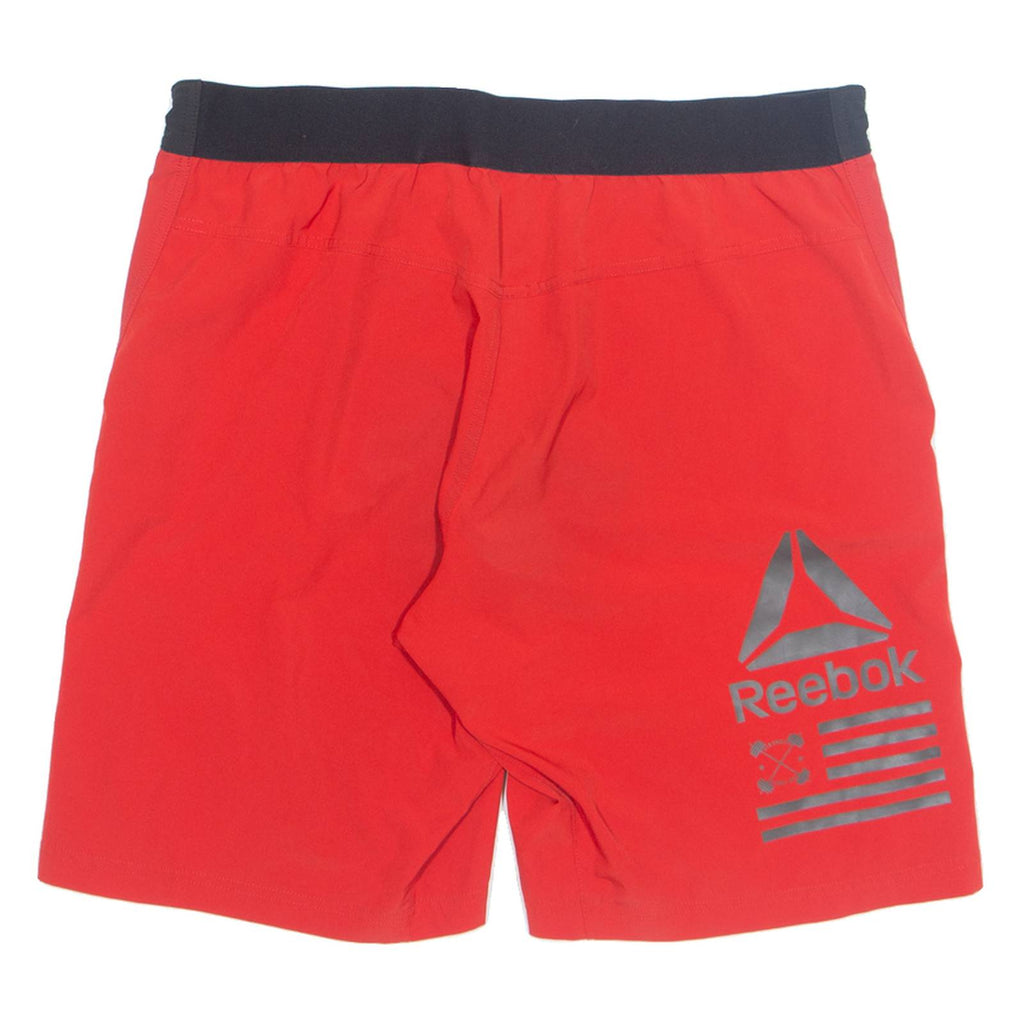 REEBOK Mens Sports Shorts Red Relaxed M W32