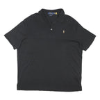 POLO RALPH LAUREN Mens Black Short Sleeve Plain XL Cotton Blend Polo Shirt