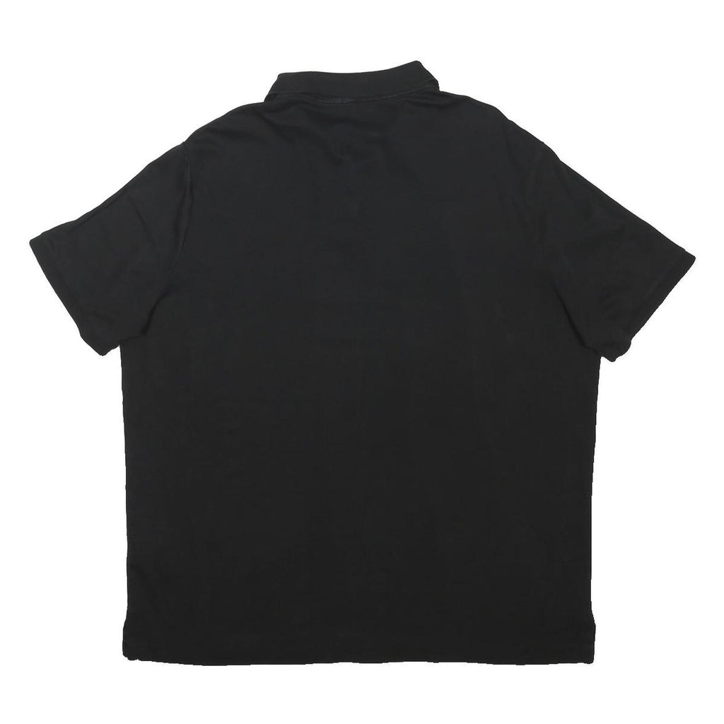 POLO RALPH LAUREN Mens Black Short Sleeve Plain XL Cotton Blend Polo Shirt