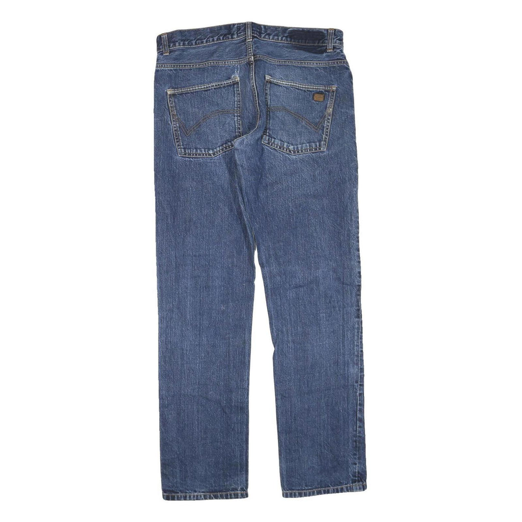 DICKIES Mens Regular Fit Blue Denim Jeans Button W34 L34 Cotton Blend