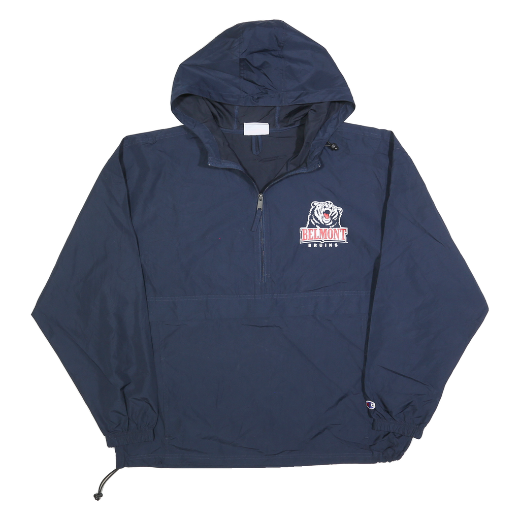 CHAMPION Mens Navy Blue Belmont Bruins Hooded Jacket XL Polyester Blend Plain