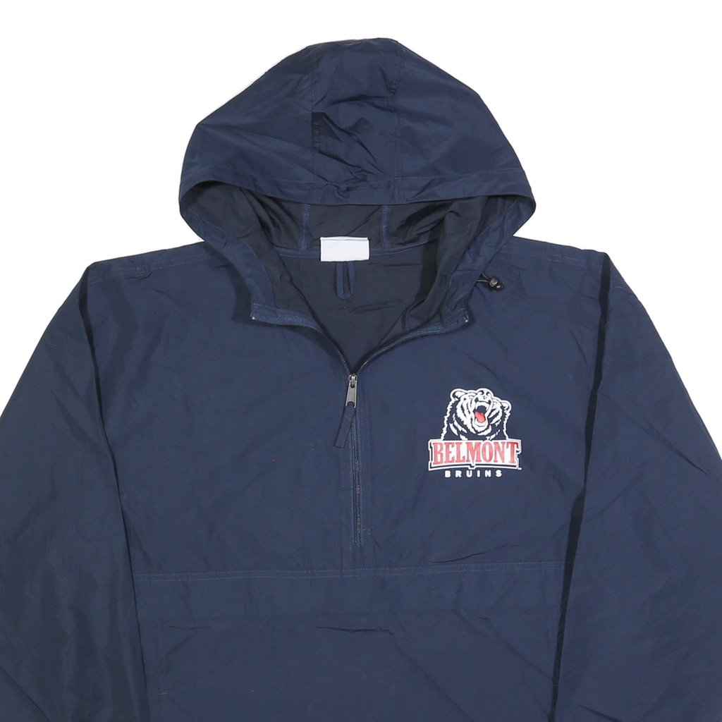 CHAMPION Mens Navy Blue Belmont Bruins Hooded Jacket XL Polyester Blend Plain
