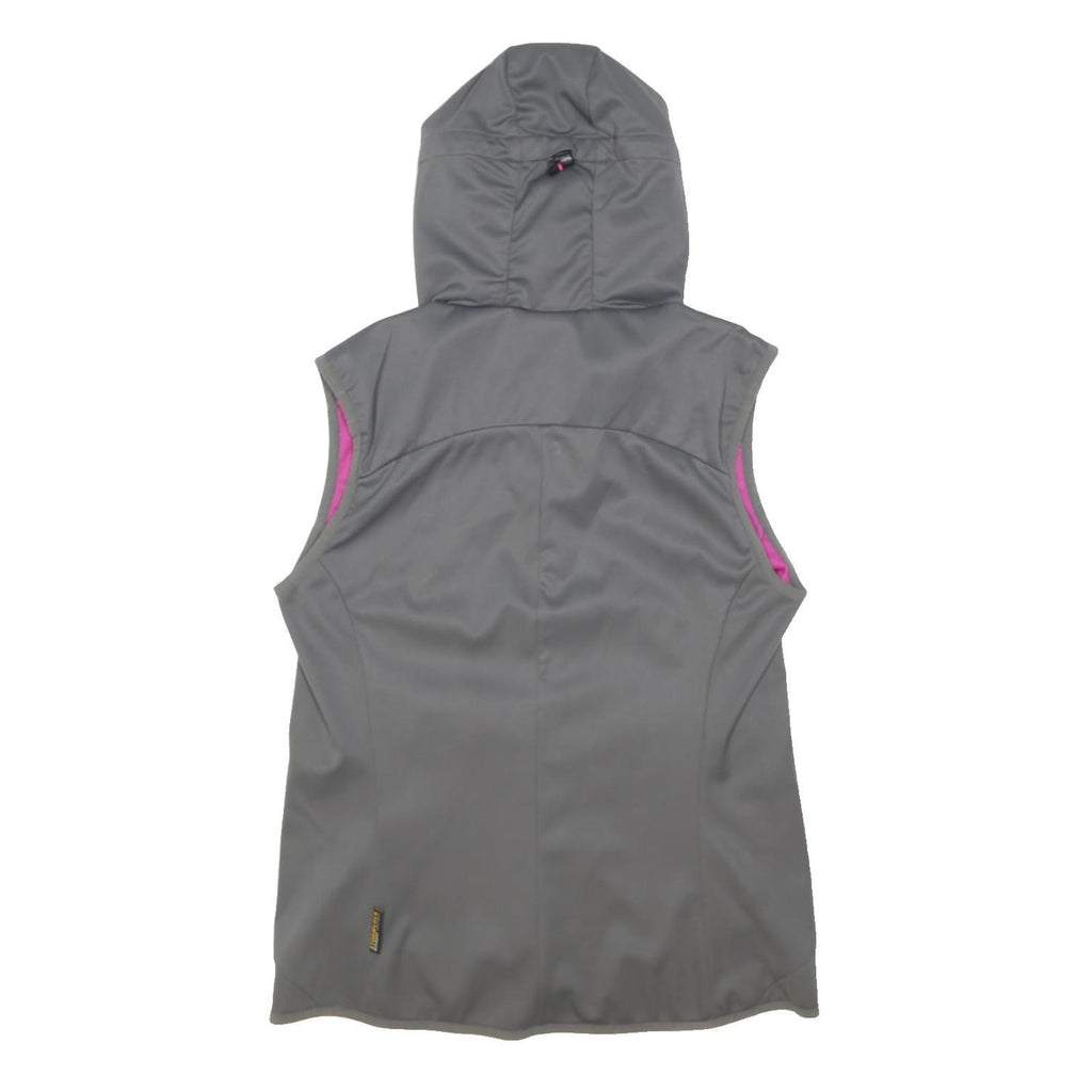 JACK WOLFSKIN Womens Grey & Pink Outdoor Gilet UK 12 Polyester Sleeveless Zip