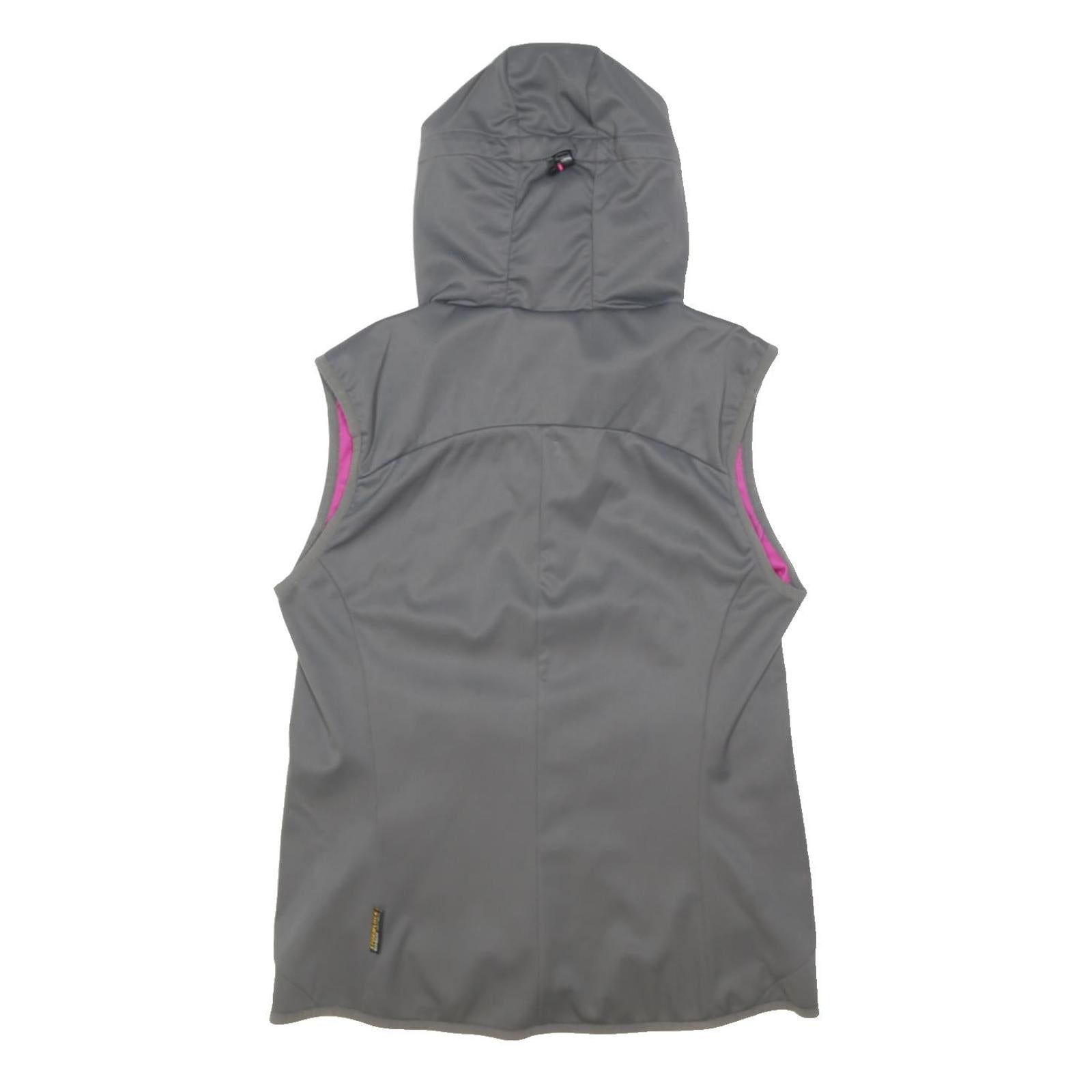 JACK WOLFSKIN Womens Grey & Pink Outdoor Gilet UK 12 Polyester Sleeveless Zip