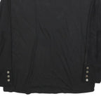 MONSOON Womens Black Cotton Blend V-Neck Long Sleeve Top S Embroidered Detail