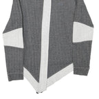 PUMA Womens Grey & White Cotton Blend Zip Jacket S Herringbone Pattern Casual