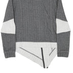 PUMA Womens Grey & White Cotton Blend Zip Jacket S Herringbone Pattern Casual