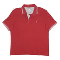 CHAMPION Mens Red Short Sleeve Plain L Cotton Blend Polo Shirt Classic Fit
