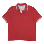 CHAMPION Mens Red Short Sleeve Plain L Cotton Blend Polo Shirt Classic Fit