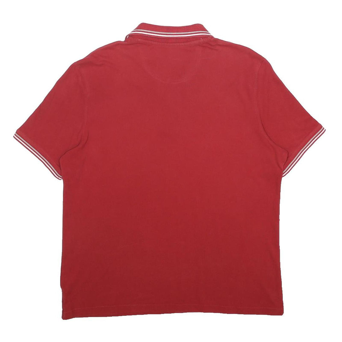 CHAMPION Mens Red Short Sleeve Plain L Cotton Blend Polo Shirt Classic Fit