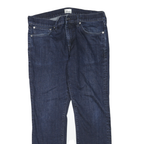 J.CREW Womens Dark Blue Regular Straight Denim Jeans W34 L30 Zip Cotton Blend