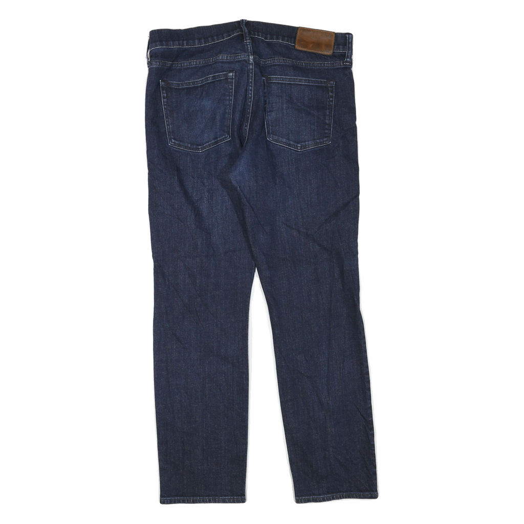 J.CREW Womens Dark Blue Regular Straight Denim Jeans W34 L30 Zip Cotton Blend