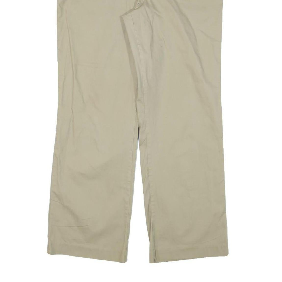 DICKIES Womens Regular Beige Cotton Blend Trousers W36 L30 Classic Zip Pocket