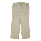 DICKIES Womens Regular Beige Cotton Blend Trousers W36 L30 Classic Zip Pocket