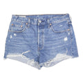LEVIS Womens Shorts Blue Casual Denim M W29 Distressed Classic Fit