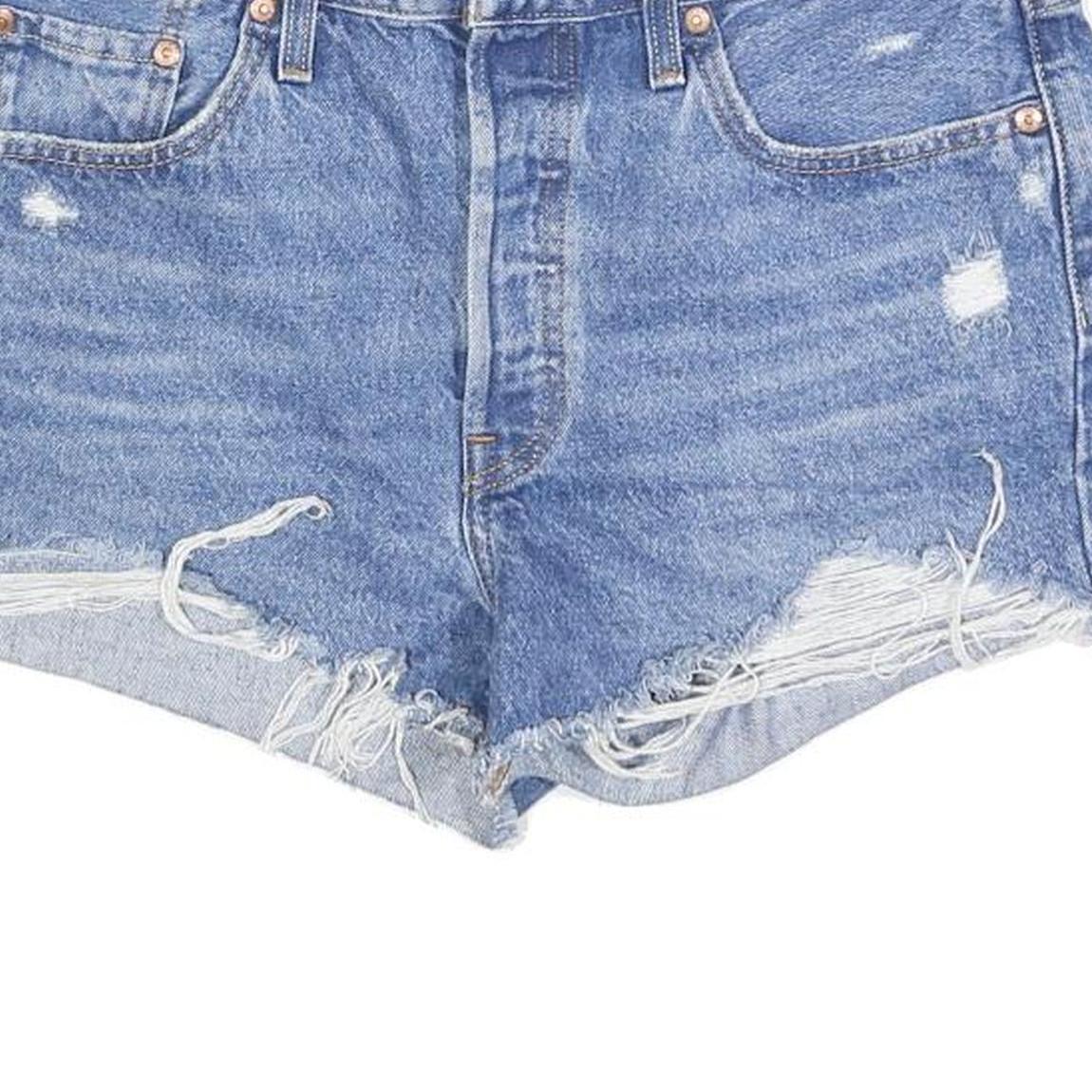 LEVIS Womens Shorts Blue Casual Denim M W29 Distressed Classic Fit